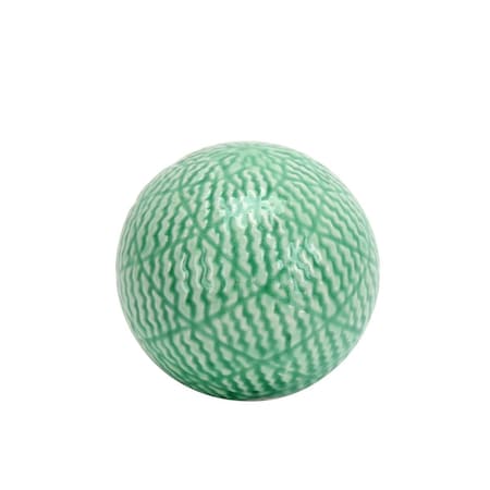 4.7 In. Decorative Ceramic Spheres, Green